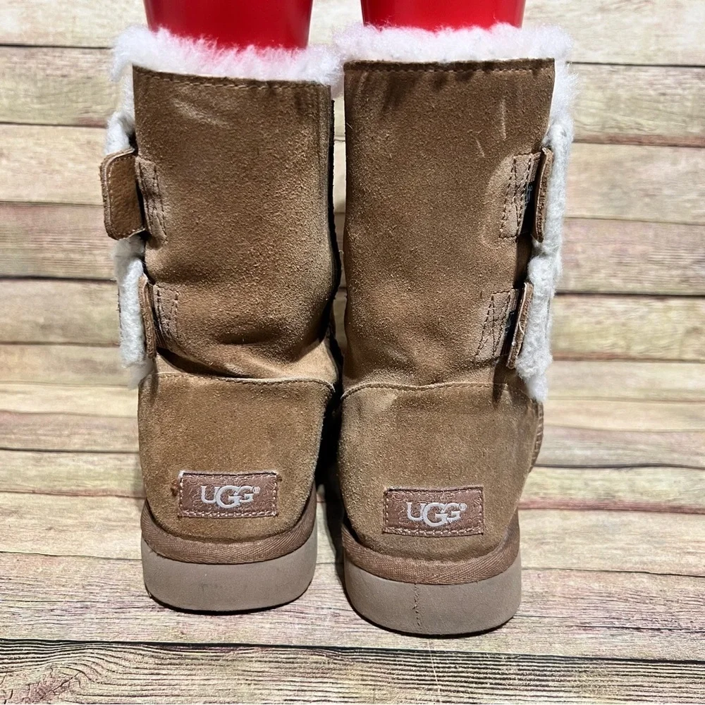 Ugg Brown Bailey Fluff Buckle Winter Boots